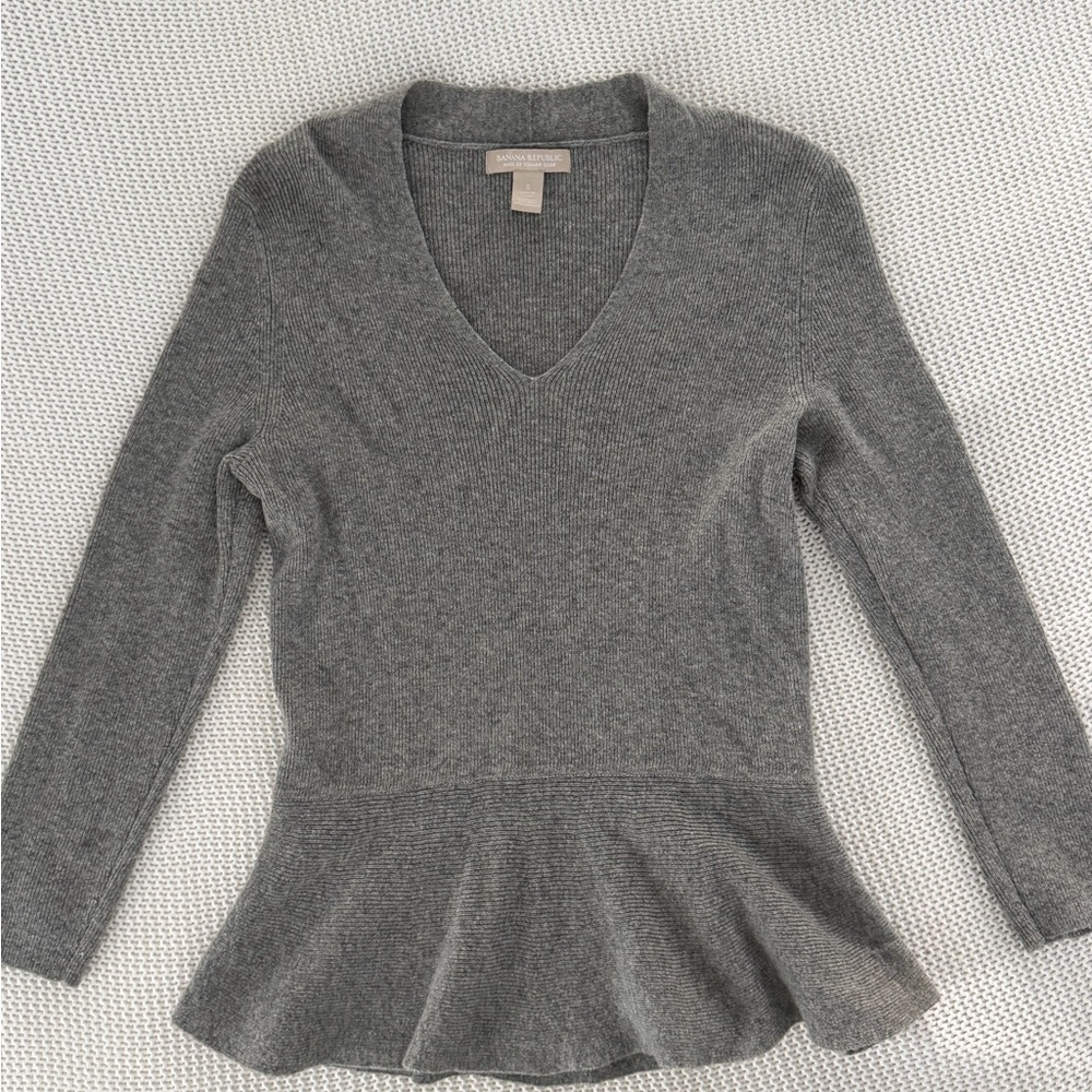 Banana Republic Charcoal Peplum Sweater